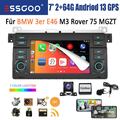 64GB Carplay Android 13 Autoradio GPS BT WIFI Kam Für BMW 3er E46 318 320 325 M3