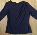 Langarmshirt von Cartoon in dunkelblau- Gr. 40 - mit Raffung -