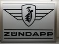 Leuchtreklame / Leuchtschild mit Zündapp Emblem / Logo ! 640 x 480mm