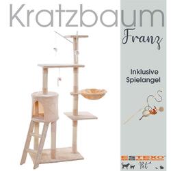 Kratzbaum Katzenbaum Katzenkratzbaum 138 cm XXL Kletterbaum Spielbaum Beige