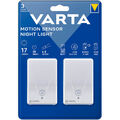 2 VARTA LED-Außenleuchten mit Bewegungsmelder Motion Sensor Night Light, weiß