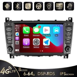 4G LTE Android12 Autoradio 6+64GB Carplay für Mercedes Benz C-Klasse W203 DSP AI