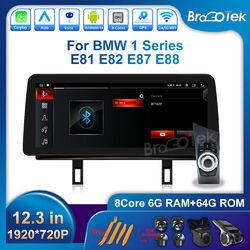 Android 14 Autoradio 12.3" 8-Kern 128G Carplay GPS Navi Für BMW 1 Series E87 E88