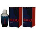 Hugo Boss Hugo Dark Blue Man - Men 2 x 75 ml Eau de Toilette EDT Set Herrenduft 