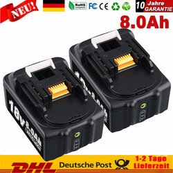 2er-Pack 18V/8,0Ah für Makita Akku BL1860B- 2er Set - 197422-4 BL1850 BL1830