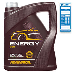 5L Mannol Energy 5W-30 Motoröl 5W30 Motorenöl VW 502.00 505.00 MB 229.3 ACEA B4