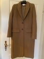 H&M Damen Wollmantel Mantel Wolle MANTECO 34 Beige Camel Klassisch Italy wie neu