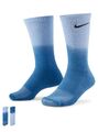 Nike Everyday Plus gepolsterte Crew-Socken blau Ombre Krawatte gefärbt 5-8 Medium 2 Paar