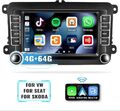 4+64GB Android 13 Autoradio GPS Navi BT für VW GOLF 5 6 Plus Passat Touran Polo