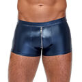 Sexy Herren Pants Blau M-2XL Metallic Glanz Wetlook Shorts Unterhose "Aslan"