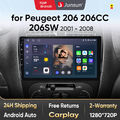 CarPlay Autoradio 32G Für PEUGEOT 206 2001-2008 9"Android13 GPS NAVI BT 8 Core