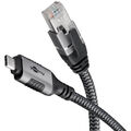 goobay USB C 3.1/RJ45 CAT 6 Kabel 1,0 m grau, schwarz, 1 St.