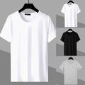 T-Shirts Herren Freizeit Comfort Hemden Kurzarm Slim Fit Einfarbig Stretch