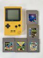 Nintendo Game Boy Pocket Gelb + Tetris super Mario Land 2 Turtles … GB