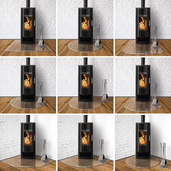 Kamin Glasplatte Glasbodenplatte Funkenschutzplatte Bodenplatte Ofen Platte GlasFunkenschutz glasklar mit Facette 6 mm ESG Bodenplatte