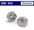 Sechskantmuttern - DIN 934 Mutter - Gewinde metrisch - Edelstahl V2A - M3 - M48