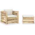 Garten Lounge Set mit Kissen Sofa Gartenmöbel 2-tlg. Imprägniertes Holz vidaXL