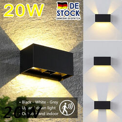 20W Wandlampe Cube Würfel LED Wand Leuchte Lampe Up Down mit Bewegungsmelder