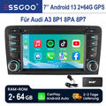 Android 13 Autoradio Carplay DAB+ GPS BT RDS WIFI Für Audi 8V 8PA 8P1 A3 S3 RS3