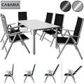 CASARIA® Sitzgruppe Alu Sitzgarnitur Gartenmöbel Essgruppe Garten Tisch Set