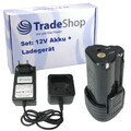 2in1 Set: Li-Ion Akku 12V 1500mAh + Ladegerät für Worx WX284 WX382 WX382.1