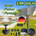 Solar Pumpe Teichpumpe Springbrunnen Gartenbrunnen Brunnen Fontäne 2.5W 200L/H