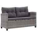 2-Sitzer Poly Rattan Gartensofa mit Kissen Loungesofa Sitzgruppe Liege Sofa-Set