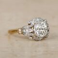 2,30 Karat Rund Diamant Art Deco Verlobungsring Gelbgold Finish Silber gr 50-64