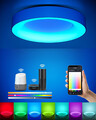 Smart LED Deckenleuchte RGB Farbwechsel Dimmbar, 24W Deckenlampe mit APP Steueru