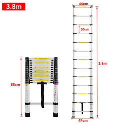 Profi Alu Teleskopleiter Mehrzweckleiter Anlegeleiter Stehleiter 2,6m~4,4m Beste