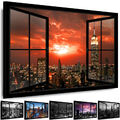 BILDER SKYLINE NEW YORK WANDBILDER XXL LEINWAND FERTIG GERAHMT - WANDDEKO 1a-150