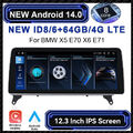 12.3" Android 14 Autoradio GPS Navi Wireless Carplay BT 4G Für BMW X5 E70 X6 E71