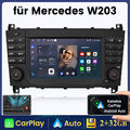 Android 13 Autoradio GPS CarPlay Mercedes CLC/CLK/C Klasse W203 W209 DAB+ 2+32GB