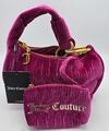 JUICY COUTURE Hobo-Schultertasche rosa Blüten Crinkled Samt