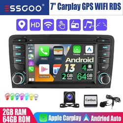 64G Carplay Android 13 Autoradio GPS Navi RDS BT EQ Kam Für Audi A3 S3 RS3 8P 8V