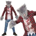 WERWOLF Zombie Kinder Jugendliche Kostüm mit Maske Halloween 140 158 164 #088