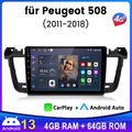 64G Für Peugeot 508 2011-18 Android 13 Autoradio GPS Navi DAB SWC Carplay 8-Kern