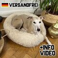 Hundebett creme Hundekissen Flausch Katzenbett M Ø 60cm 40 ° Waschbar Hundekorb