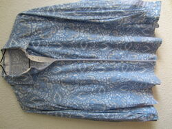 Tolle Bluse jeans-blau + weiß  Gr 40  Paisley  Naturmoden Peter Hahn Top Zustand