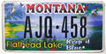 Montana USA Nummernschild Kennzeichen US License Plate Flathead Lake AJQ 458