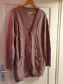 Long Cardigan Strickjacke Gr. 52 54 Mit Taschen Beige