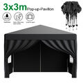 LOEFME Pop Up 3x3M Gazebo Markise Vordach Garten Party Pavillon Zelt Wasserdicht