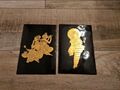 2 x Asiatische / Chinesische Lackbilder Schwarz / Gold