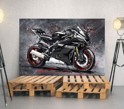 ACRYLGLAS WANDBILD YAMAHA R6 BILDER KUNSTDRUCK POSTER MOTORRAD GLAS BILD