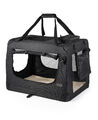 B-Ware: lionto Hundetransportbox Hundetasche Hundebox faltbar Schwarz XXL