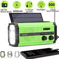 5000mAh Solar Radio Tragbar Kurbelradio Dynamo AM/FM NOAA Radio+LED USB Lampe DE