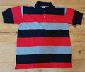 LACOSTE POLO SHIRT GESTREIFT SCHWARZ ROT GRAU CASUAL GRÖSSE L