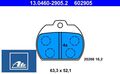 Ate 13.0460-2905.2 Bremsbelagsatz für Scheibenbremse Bremsbelagsatz für VW 