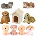 Miniatur Katzen Hunde Haus-Tiere Hütte 2,5-3 cm Wichtel Mini Zubehör, Haustier