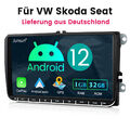 Android 12 Carplay Autoradio GPS NAVI SWC Für VW GOLF 5 6 Touran EOS Tiguan Polo